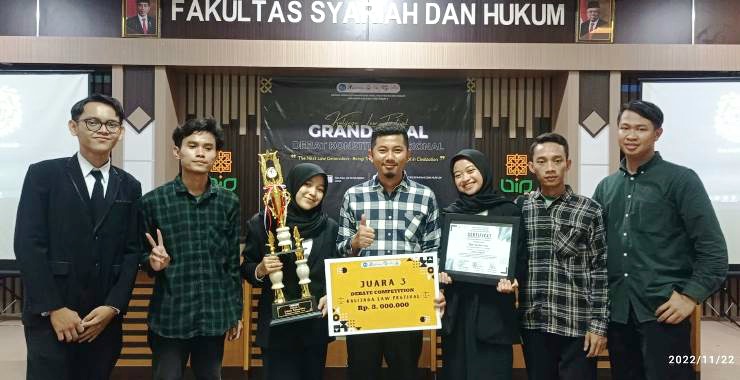 Mahasiswa UIN KH Abdurrahman Wahid atau UIN Gus Dur Pekalongan meraih Juara 3 Kompetisi Debat Konstitusi Nasional