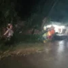 Personel Polsek Kesesi, PMI, dan Warga Evakuasi Pohon Tumbang