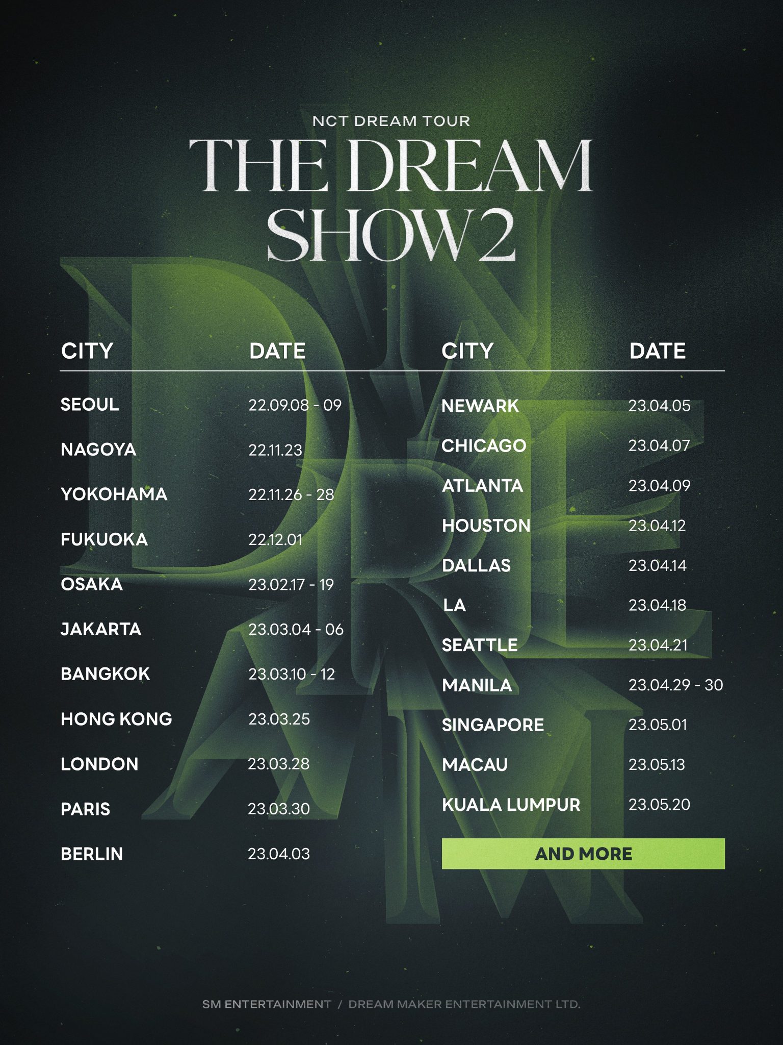 the dream show world tour