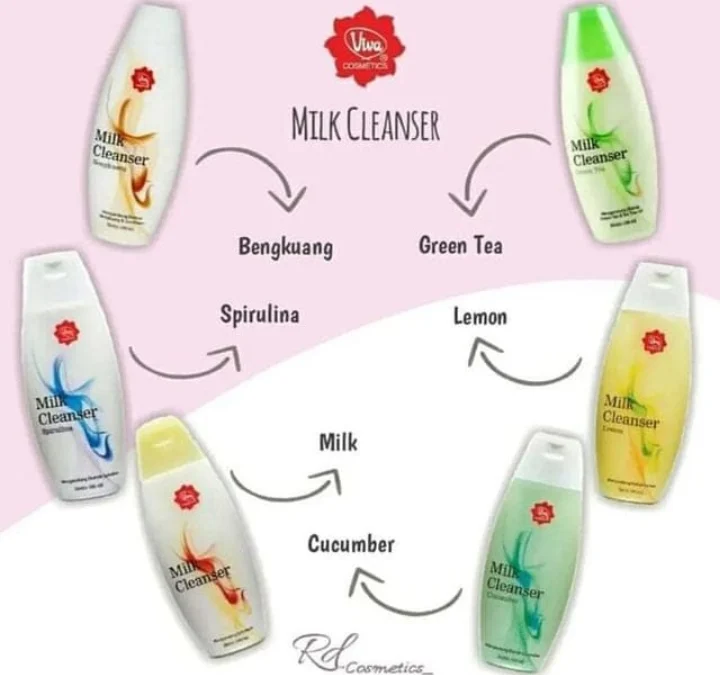 Varian Viva Milk Cleanser untuk Kecantikan Wajah Sesuai dengan Jenis Kulit.(