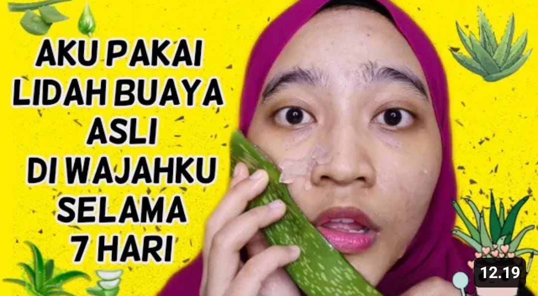 manfaat masker lidah buaya untuk wajah (Youtube : Tyagita Indahsari)